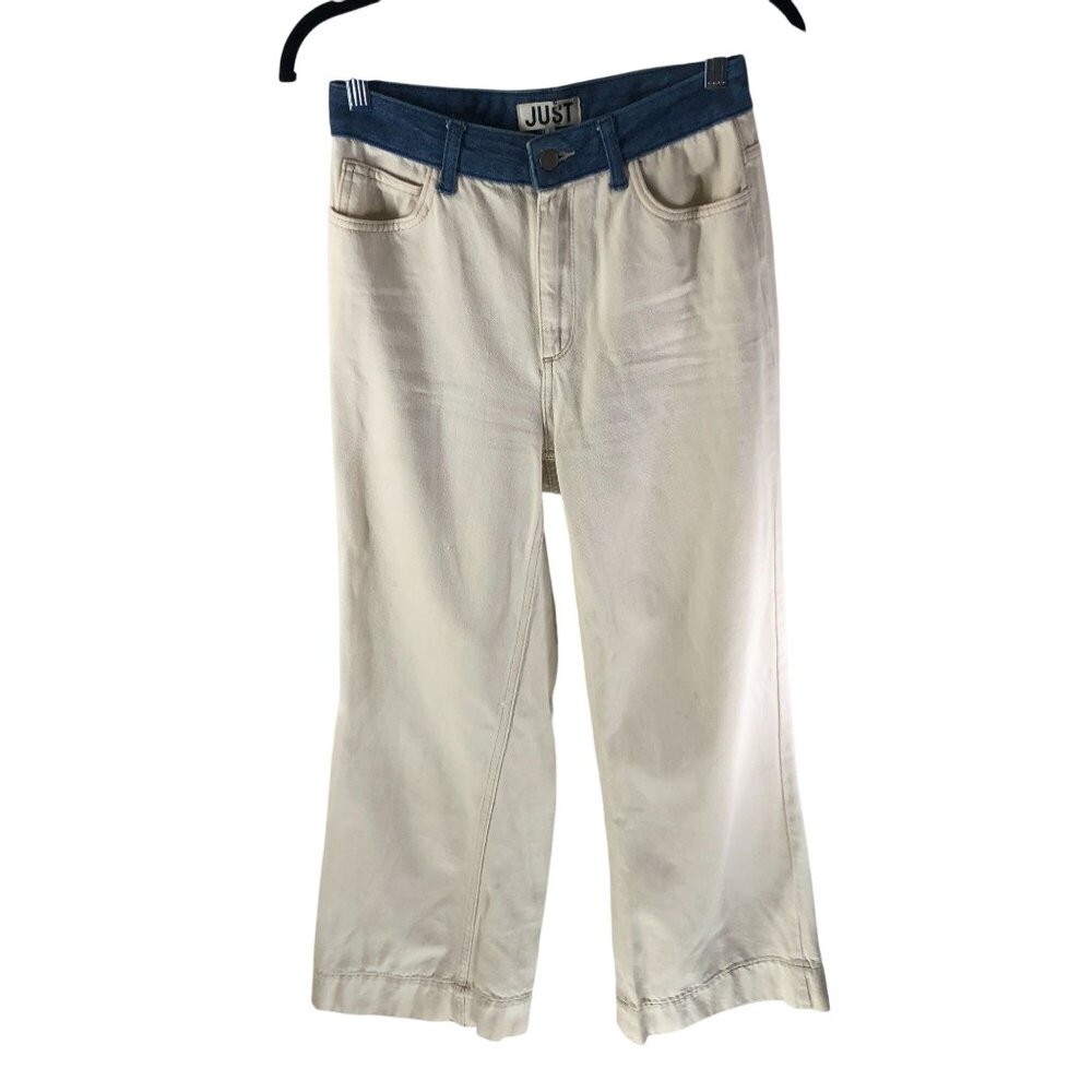 Just Female Sika Jeans Wide Leg Contrast High Rise Ivory 27